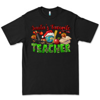 Black Santa's Favorite Teacher Premium Tee - FaDigitalArtStudio