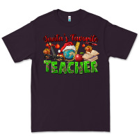 Plum Santa's Favorite Teacher Premium Tee - FaDigitalArtStudio