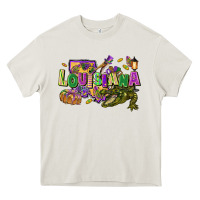 Cream Louisiana Mardi Gras Heavy Core Tee - FaDigitalArtStudio