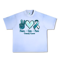 Grape Ice Peace Love Cure Cervical Cancer Urban Heavy Tee - Jasminsmagicworld