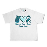 Lunar Rock Peace Love Cure Cervical Cancer Urban Heavy Tee - Jasminsmagicworld