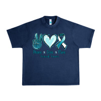 Peace Love Cure Cervical Cancer Urban Heavy Tee | Teevron