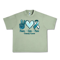 Oil Green Peace Love Cure Cervical Cancer Urban Heavy Tee - Jasminsmagicworld