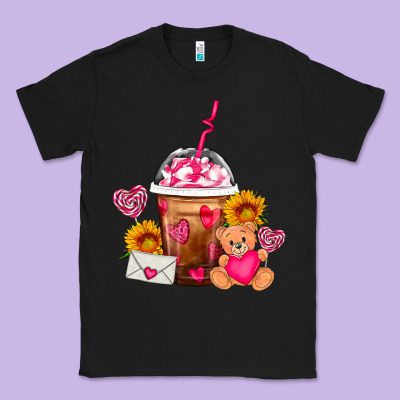Valentines Day Frappe Coffee Classic Tee Designed By Fadigitalartstudio