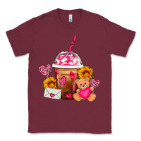 Burgundy Valentines Day Frappe Coffee Classic Tee - FaDigitalArtStudio