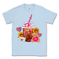 Dusty Blue Valentines Day Frappe Coffee Classic Tee - FaDigitalArtStudio