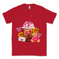 Red Valentines Day Frappe Coffee Classic Tee - FaDigitalArtStudio