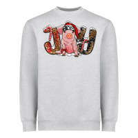 Heather Grey joy with pig Heavyweight Sweatshirt - RanaPortraitStore