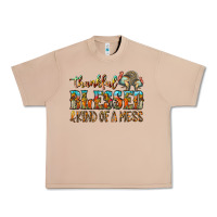 Burro Thankful Blessed And Kind Of A Mess Urban Heavy Tee - CowhideDigitalArt