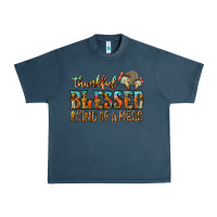 Midnight Navy Thankful Blessed And Kind Of A Mess Urban Heavy Tee - CowhideDigitalArt