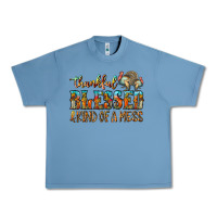 Pebble Blue Thankful Blessed And Kind Of A Mess Urban Heavy Tee - CowhideDigitalArt
