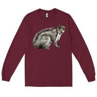 Burgundy Gray Squirrel Long Sleeve Tee - LillyAllenDesigns