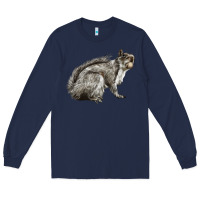 Navy Gray Squirrel Long Sleeve Tee - LillyAllenDesigns