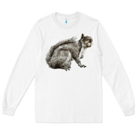 White Gray Squirrel Long Sleeve Tee - LillyAllenDesigns