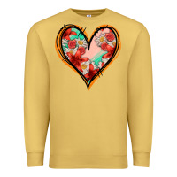 Antique Gold floral orange glitter heart Premium Sweatshirt - Jasminsmagicworld