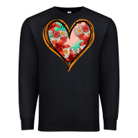Black floral orange glitter heart Premium Sweatshirt - Jasminsmagicworld