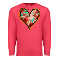 Cardinal floral orange glitter heart Premium Sweatshirt - Jasminsmagicworld