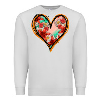 Dove Grey floral orange glitter heart Premium Sweatshirt - Jasminsmagicworld