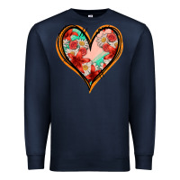 Navy floral orange glitter heart Premium Sweatshirt - Jasminsmagicworld