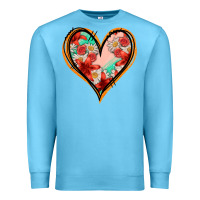 Ocean Blue floral orange glitter heart Premium Sweatshirt - Jasminsmagicworld