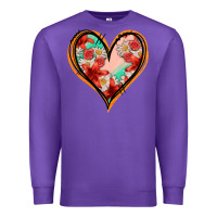 Purple floral orange glitter heart Premium Sweatshirt - Jasminsmagicworld