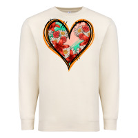 Sandshell floral orange glitter heart Premium Sweatshirt - Jasminsmagicworld