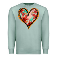 Seafoam floral orange glitter heart Premium Sweatshirt - Jasminsmagicworld