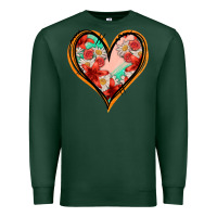 Sports Green floral orange glitter heart Premium Sweatshirt - Jasminsmagicworld
