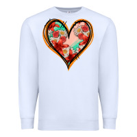 White floral orange glitter heart Premium Sweatshirt - Jasminsmagicworld