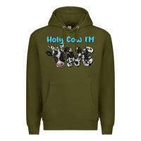 Army Green holy cow i'm one Premium Hoodie - BarkalooDesign
