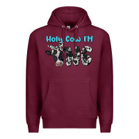 Burgundy holy cow i'm one Premium Hoodie - BarkalooDesign