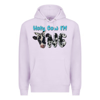 Lilac holy cow i'm one Premium Hoodie - BarkalooDesign