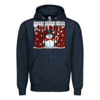 Navy christmas snowman tumbler Zipper Hoodie - Jasminsmagicworld