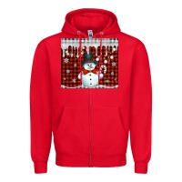 Red christmas snowman tumbler Zipper Hoodie - Jasminsmagicworld