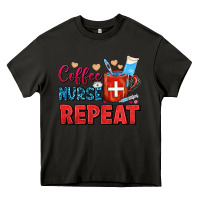 Asphalt Coffee Nurse Repeat Heavy Core Tee - FaDigitalArtStudio