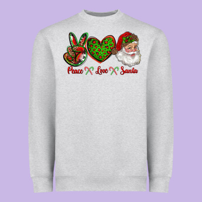 Peace Love Santa Heavyweight Sweatshirt Designed By Ranaportraitstore