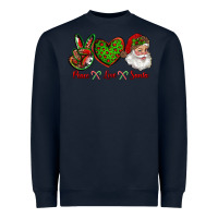 Navy peace love santa Heavyweight Sweatshirt - RanaPortraitStore