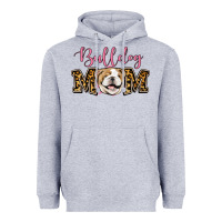 Heather Grey Bulldog Mom Heavyweight Hoodie - Jasminsmagicworld