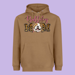 Bulldog Mom Heavyweight Hoodie Designed By Jasminsmagicworld