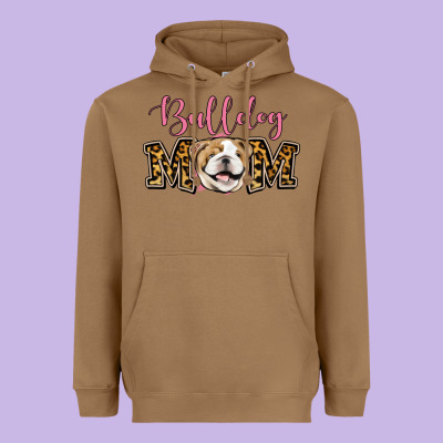 Bulldog Mom Heavyweight Hoodie Designed By Jasminsmagicworld