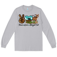 Moon Dust Peace Love Bengal Cat Long Sleeve Tee - LillyAllenDesigns