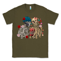 Army Green Skeleton couple Valentine's Day Classic Tee - FaDigitalArtStudio