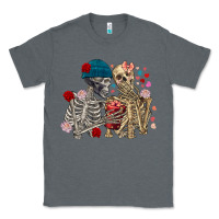 Charcoal Heather Skeleton couple Valentine's Day Classic Tee - FaDigitalArtStudio