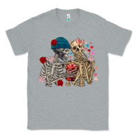 Heather Grey Skeleton couple Valentine's Day Classic Tee - FaDigitalArtStudio