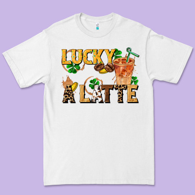 Lucky A Latte Premium Tee Designed By Fadigitalartstudio