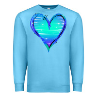 Ocean Blue Mermaid Heart Premium Sweatshirt - Jasminsmagicworld