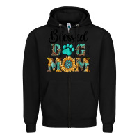 Black Blessed dog mom Zipper Hoodie - RanaPortraitStore