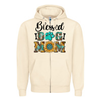 Sandshell Blessed dog mom Zipper Hoodie - RanaPortraitStore