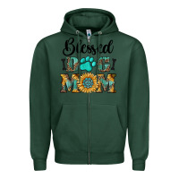 Sports Green Blessed dog mom Zipper Hoodie - RanaPortraitStore