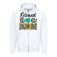 White Blessed dog mom Zipper Hoodie - RanaPortraitStore